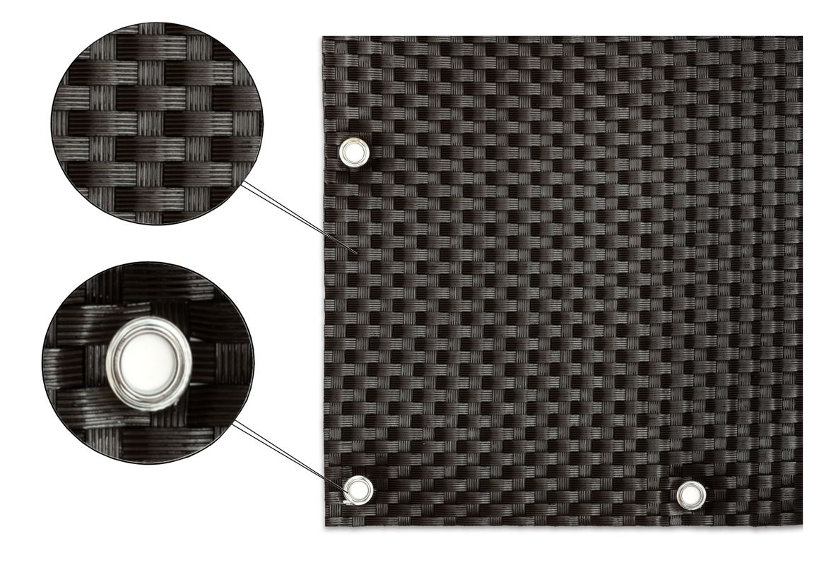 Balkonová zástěna - umělý ratan, 0,8x5m - světle šedá-tmavě šedá