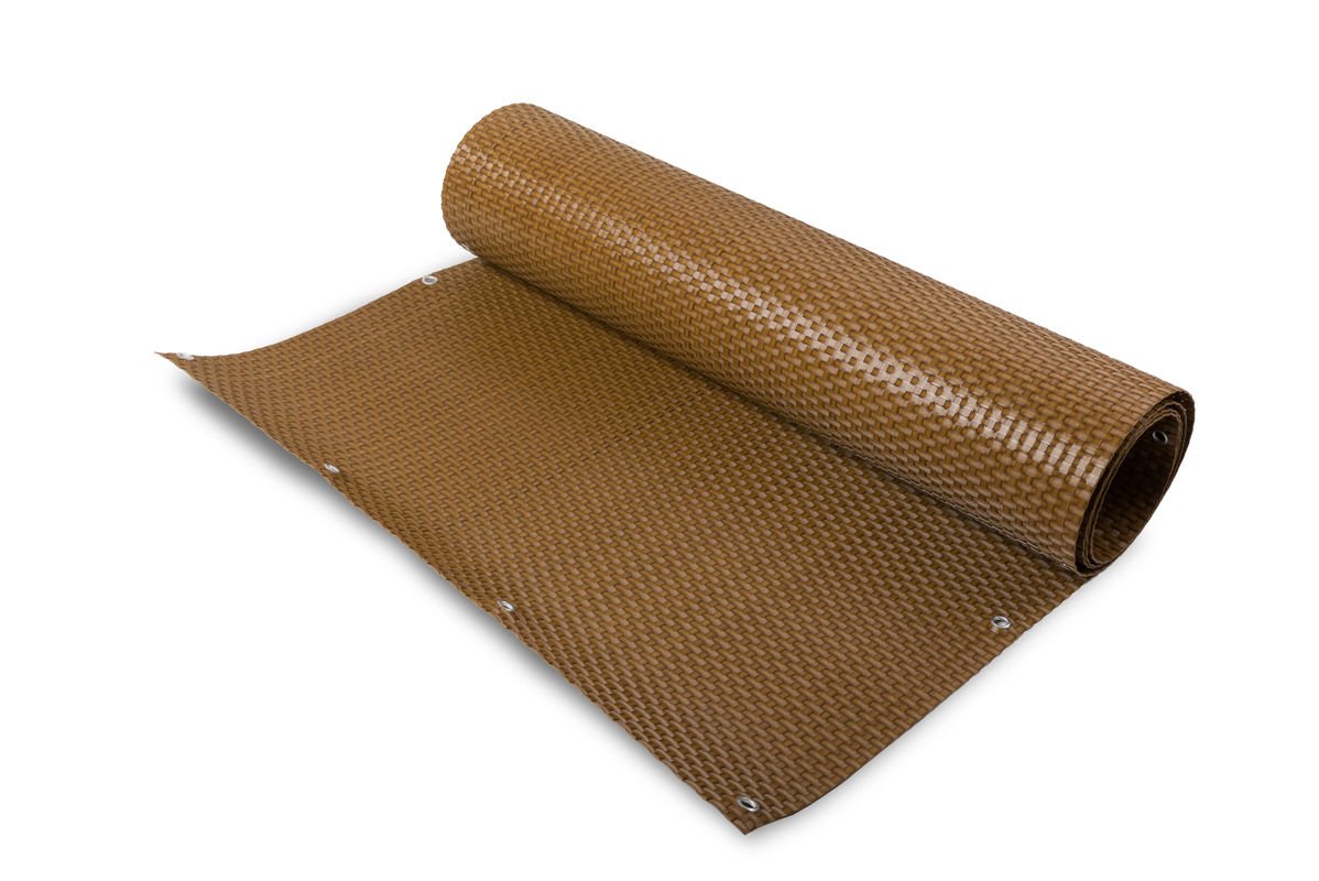 Balkonová zástěna - umělý ratan, 0,8x5m - světle šedá-tmavě šedá