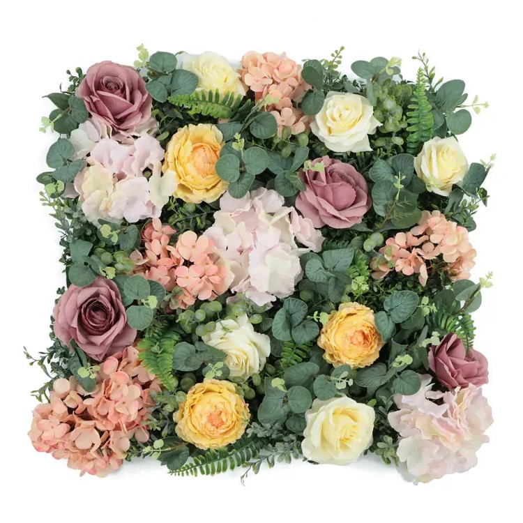 Wall flower - rose, hydrangea, eucalyptus, dílec 50 x 50 cm