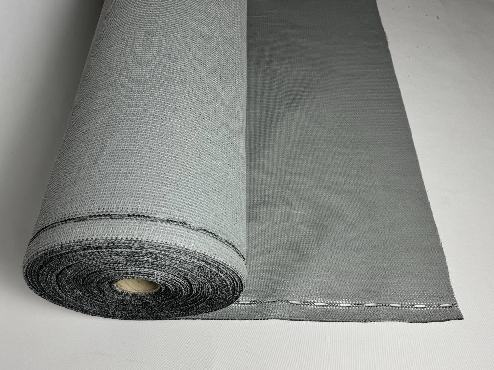Stínící tkanina 180 g/m2, světle šedá, výška 1,6m - metráž