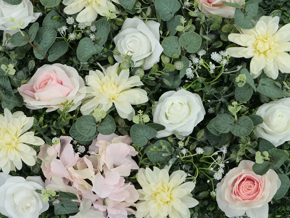Wall flower - light rose and hydrangea, dílec 50 x 50 cm