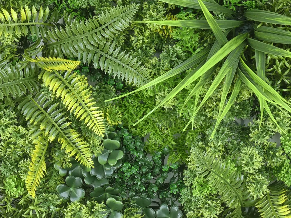 MINI WALL GREEN moss fern flora, dílec 50 x 50 cm