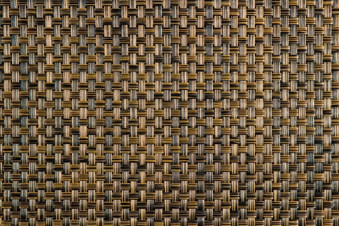 Umělý ratan - černo-zlatá, balení 0,9x20m