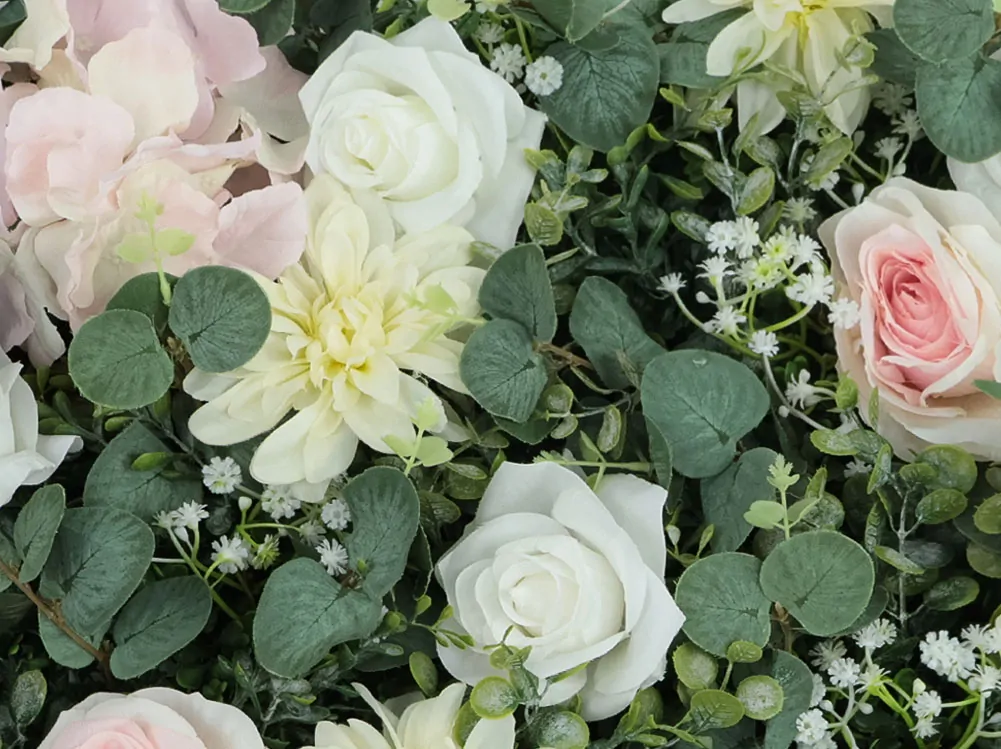 Wall flower - light rose and hydrangea, dílec 50 x 50 cm