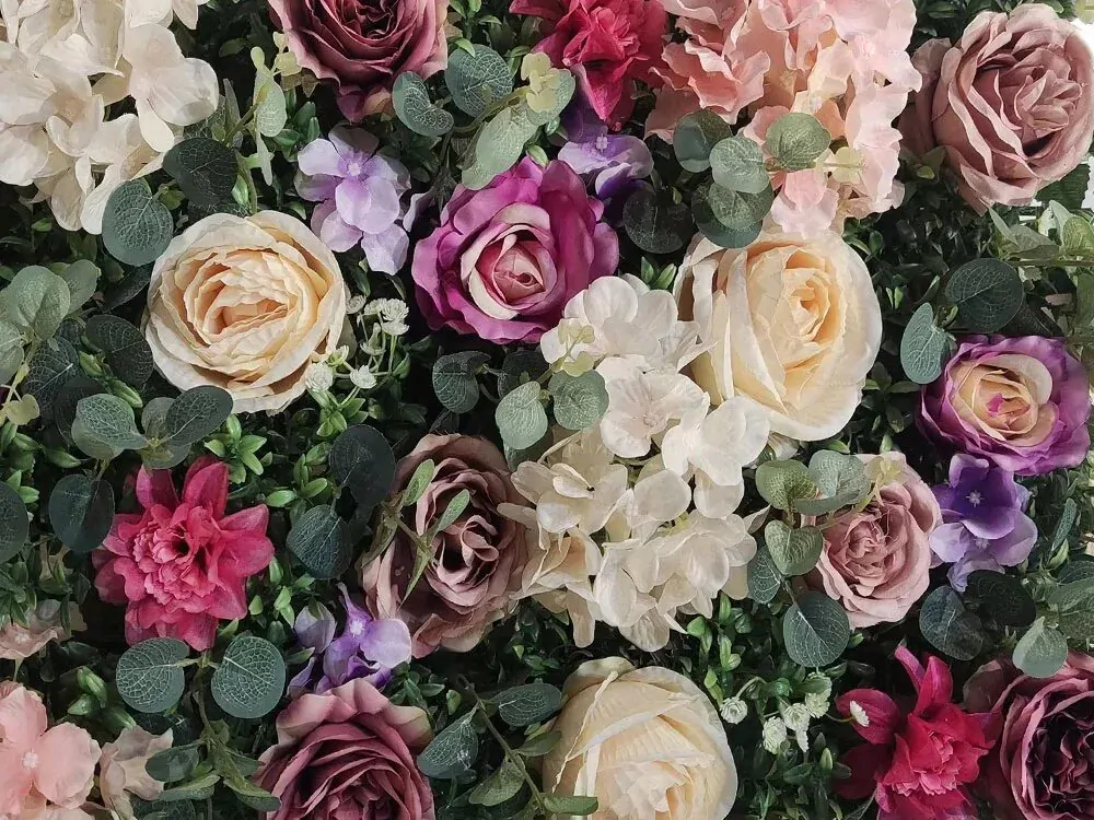 Wall flower - mix colors rose and hydrangea, dílec 40 x 60 cm