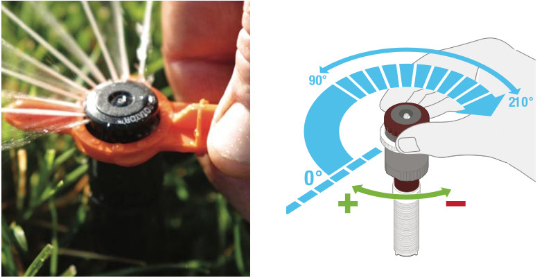 Tryska Hunter MP ROTATOR 1000, dostřik 3,7 - 4,6 m, 90 - 210°