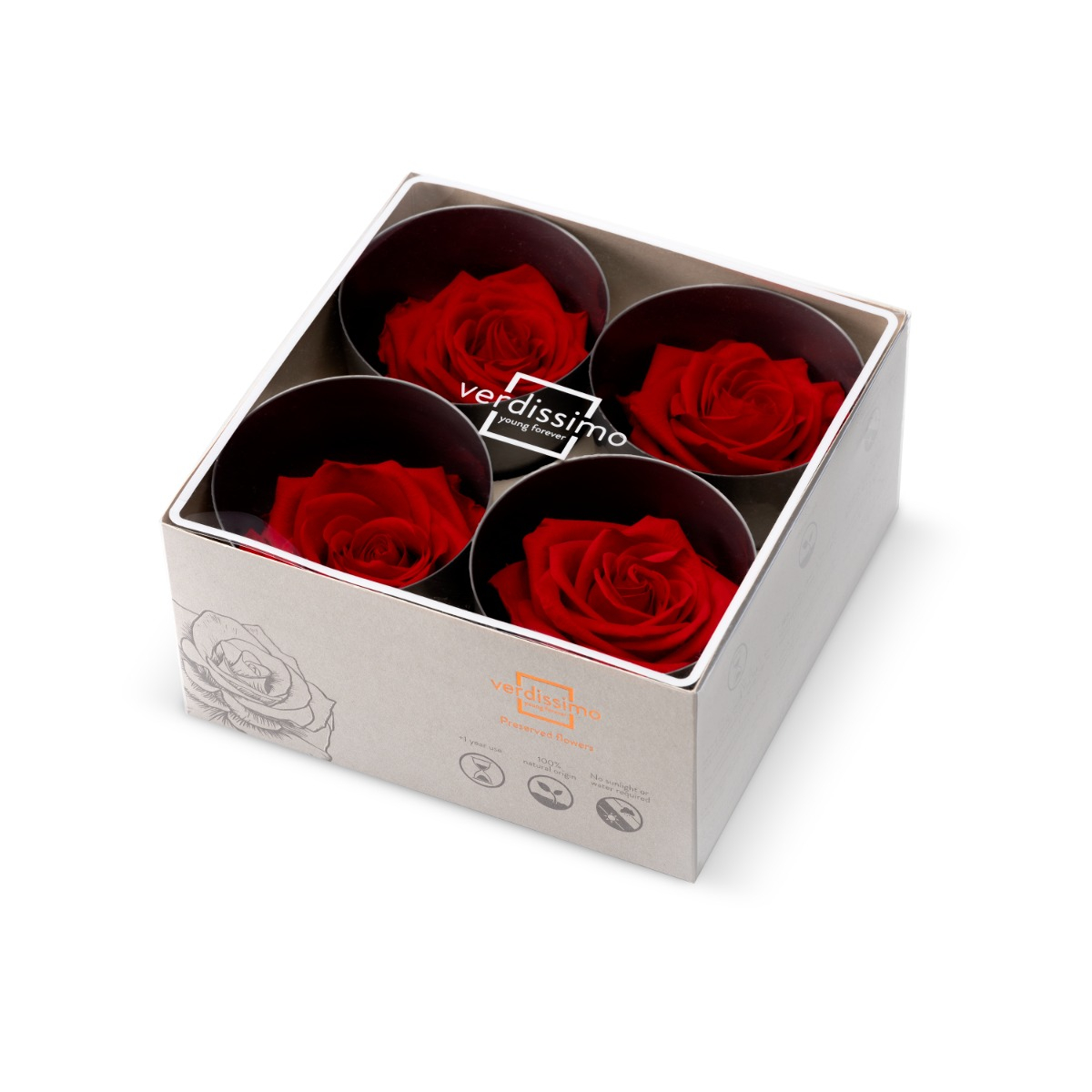 Hlavy růží - premium 4 ks