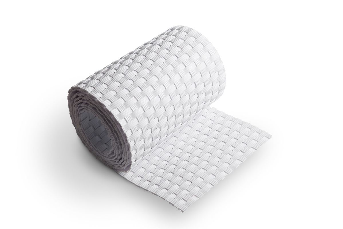 Ratanový stínící pás - bílá, 19cm x 2,55m