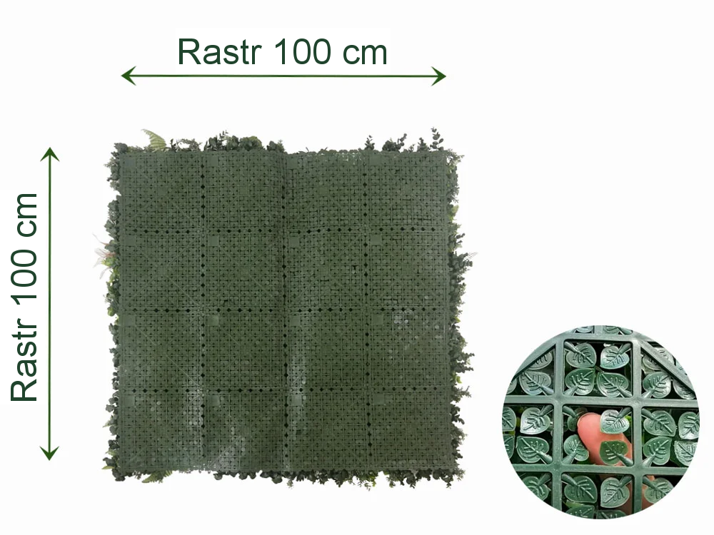 WALL GREEN white Fern, dílec 100 x 100 cm