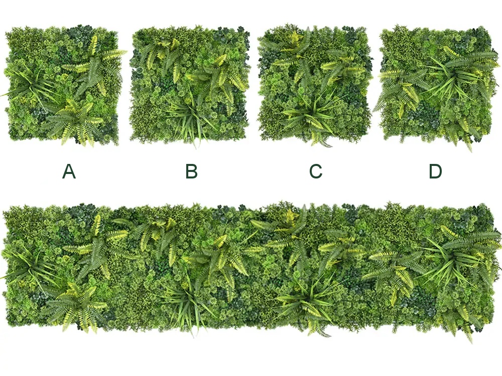 MINI WALL GREEN moss fern flora, dílec 50 x 50 cm