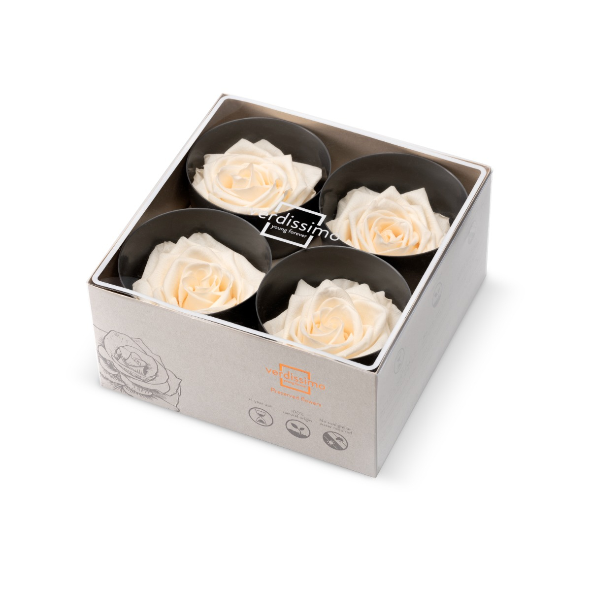 Hlavy růží - premium 4 ks