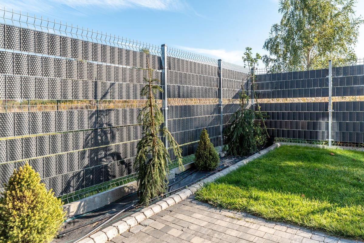 Ratanový stínící pás - světle šedá-tmavě šedá, 19cm x 2,55m