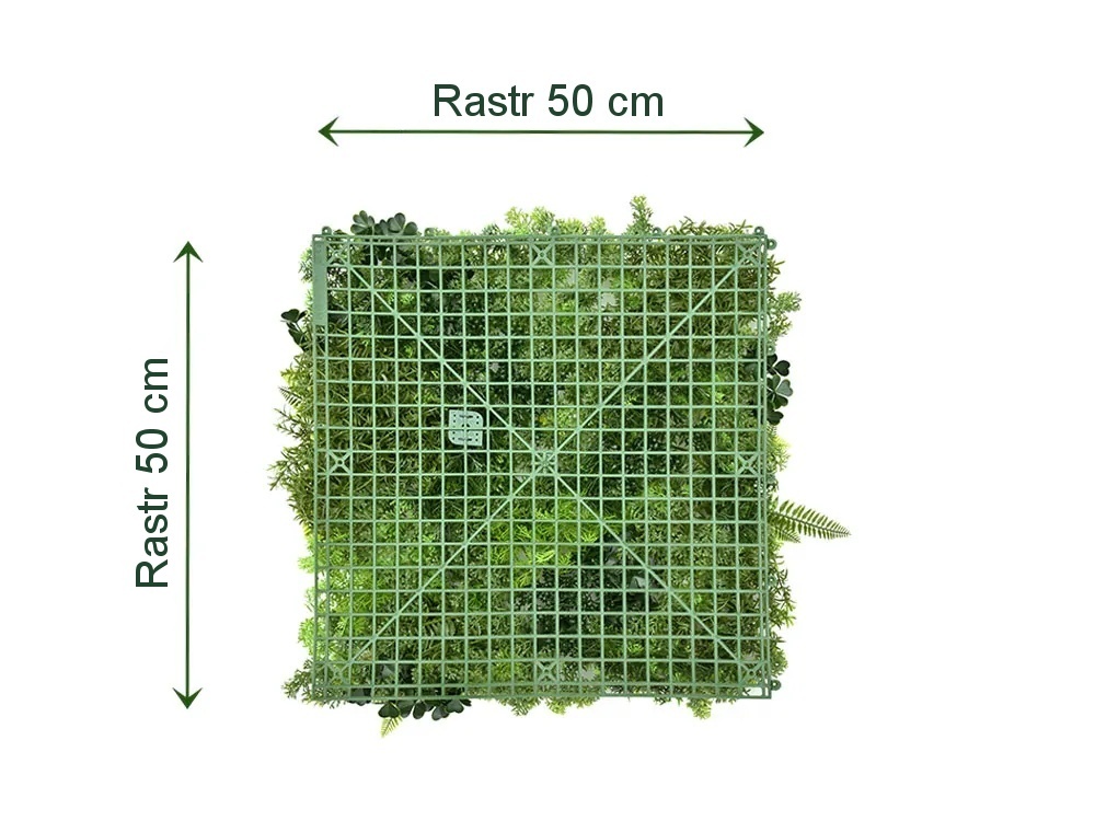 MINI WALL GREEN moss fern flora, dílec 50 x 50 cm