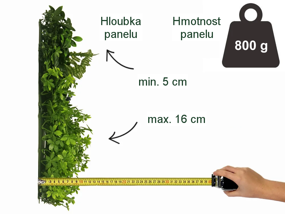 MINI WALL GREEN herb variation, dílec 50 x 50 cm