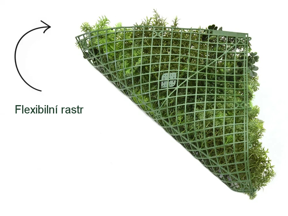 MINI WALL GREEN moss fern flora, dílec 50 x 50 cm