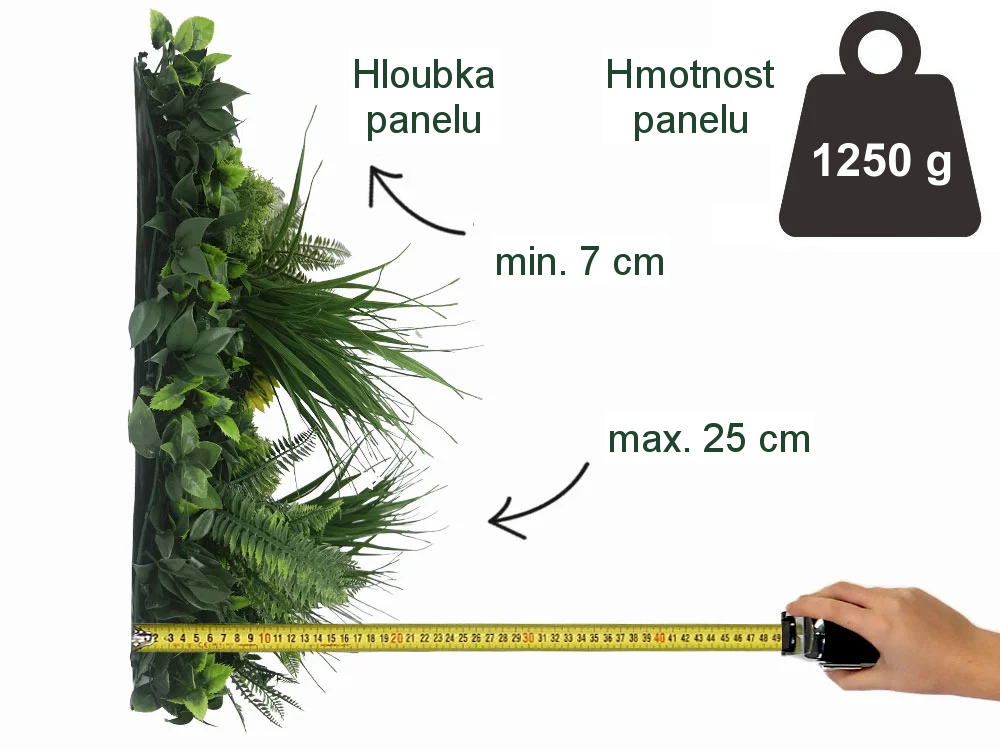 MINI WALL GREEN moss fern, dílec 50 x 50 cm