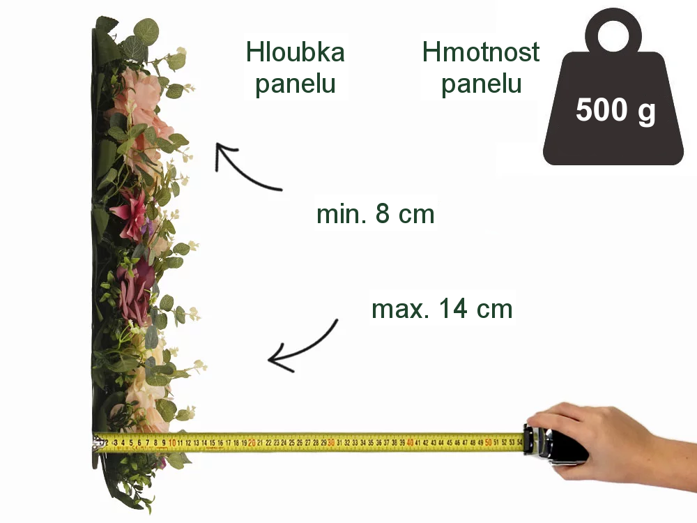 Wall flower - mix colors rose and hydrangea, dílec 40 x 60 cm