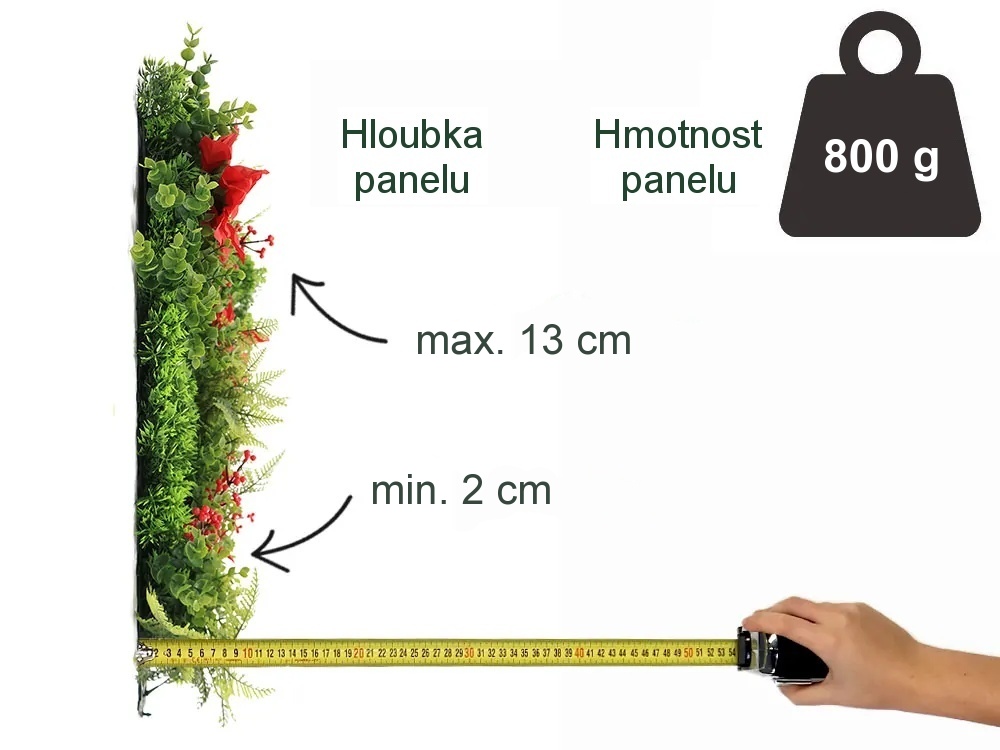 MINI WALL GREEN Christmas star 2, dílec 50 x 50 cm