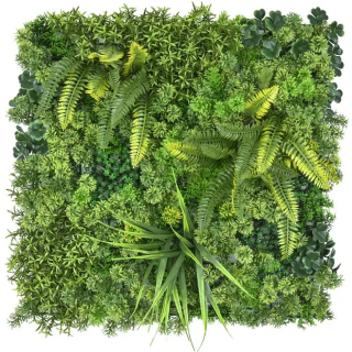 MINI WALL GREEN moss fern flora, dílec 50 x 50 cm